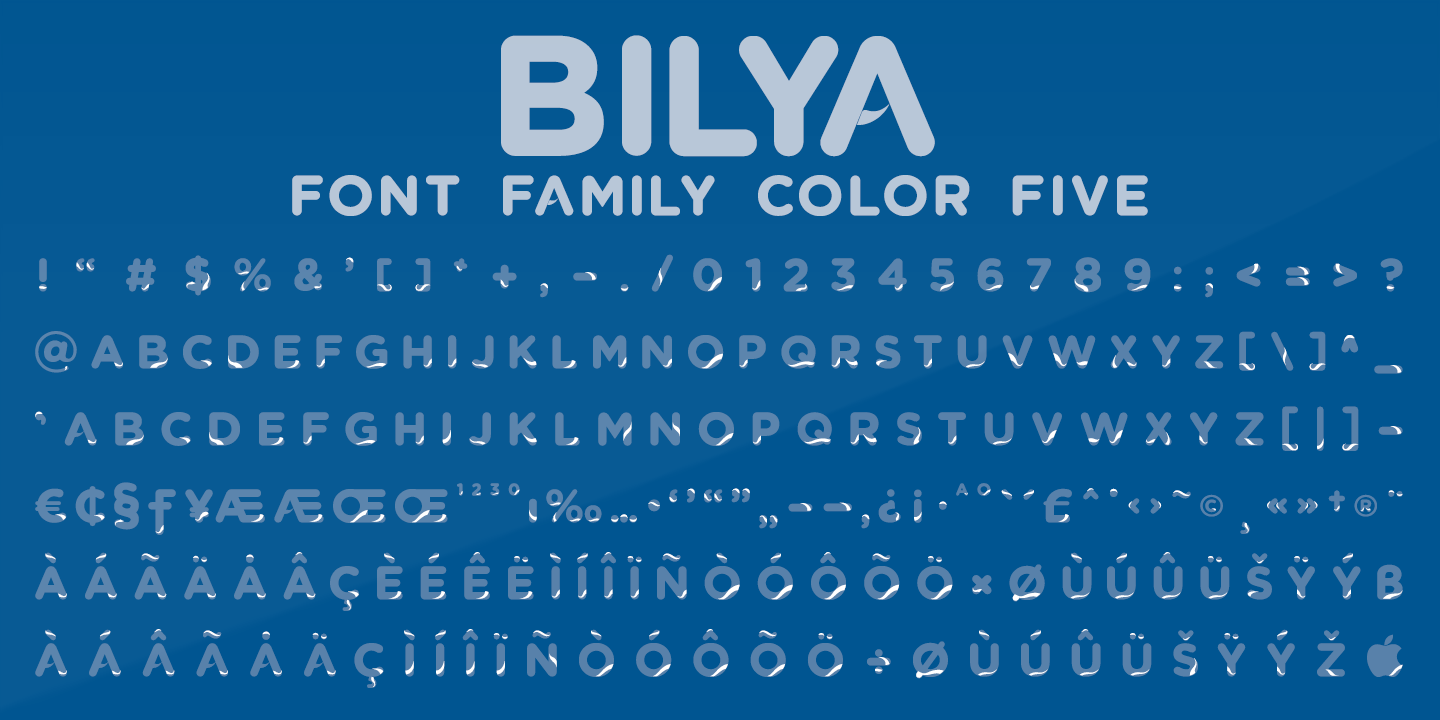 Beispiel einer Bilya Layered COLOR FOUR-Schriftart